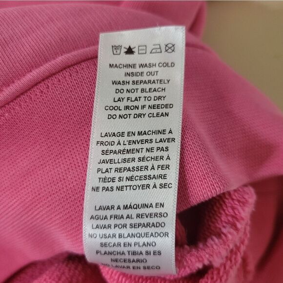 Frame Denim Oversized Crew Hot Pink Long Sleeve Sweatshirt - Picture 15 of 16